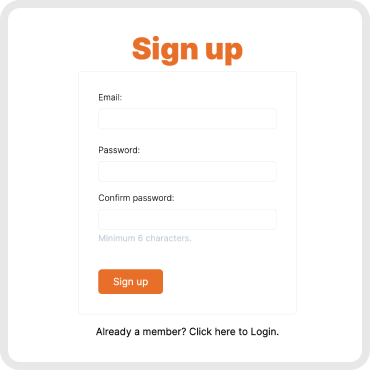 gifter app signup screen
